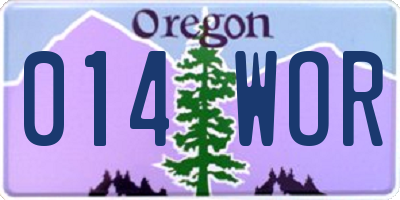 OR license plate 014WOR