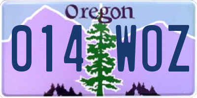 OR license plate 014WOZ