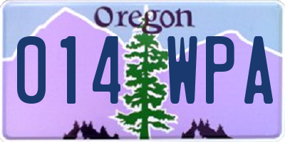 OR license plate 014WPA
