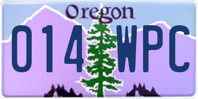 OR license plate 014WPC