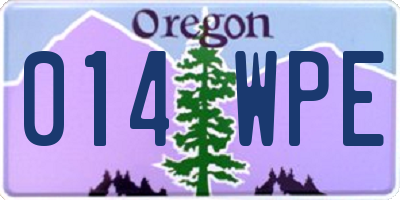 OR license plate 014WPE