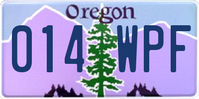 OR license plate 014WPF