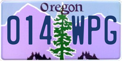 OR license plate 014WPG