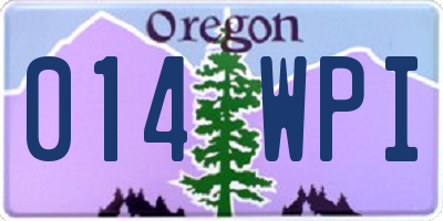 OR license plate 014WPI