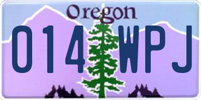 OR license plate 014WPJ