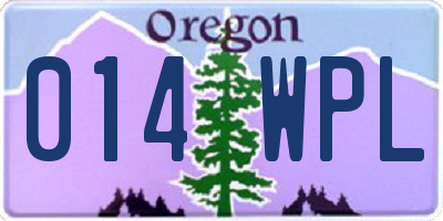 OR license plate 014WPL