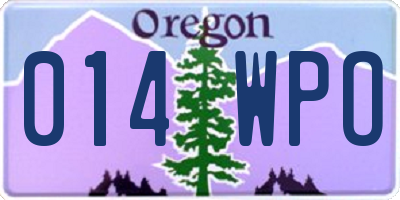 OR license plate 014WPO