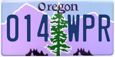 OR license plate 014WPR