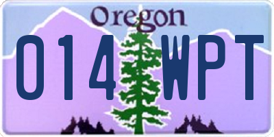 OR license plate 014WPT