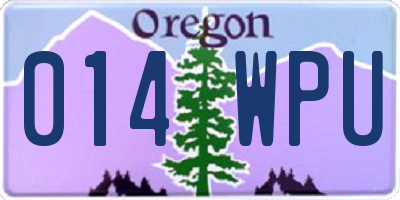 OR license plate 014WPU