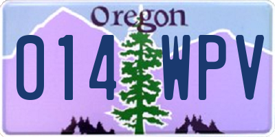 OR license plate 014WPV