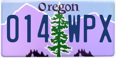 OR license plate 014WPX