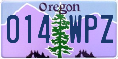 OR license plate 014WPZ