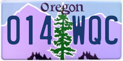 OR license plate 014WQC
