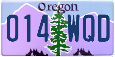 OR license plate 014WQD