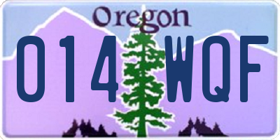 OR license plate 014WQF