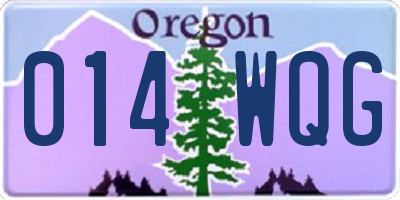 OR license plate 014WQG