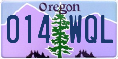 OR license plate 014WQL