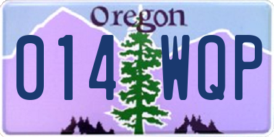 OR license plate 014WQP