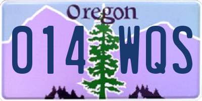 OR license plate 014WQS