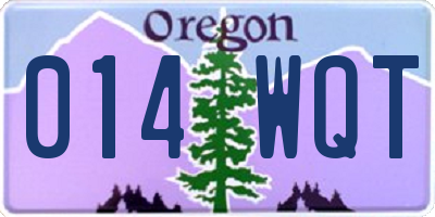 OR license plate 014WQT