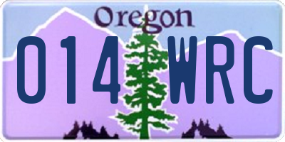 OR license plate 014WRC