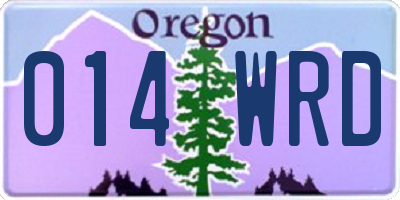 OR license plate 014WRD