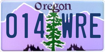 OR license plate 014WRE