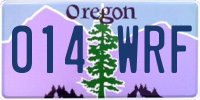 OR license plate 014WRF