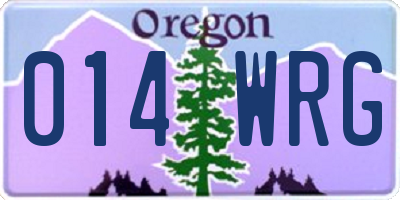 OR license plate 014WRG