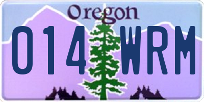 OR license plate 014WRM