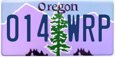OR license plate 014WRP