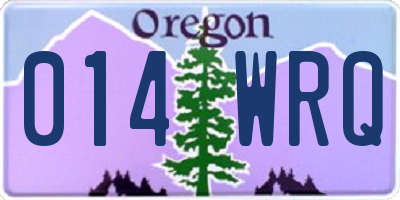 OR license plate 014WRQ