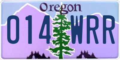 OR license plate 014WRR