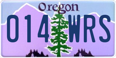 OR license plate 014WRS