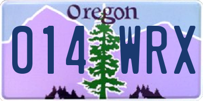 OR license plate 014WRX