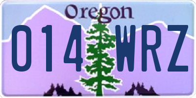 OR license plate 014WRZ