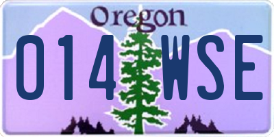 OR license plate 014WSE