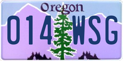 OR license plate 014WSG