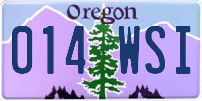 OR license plate 014WSI