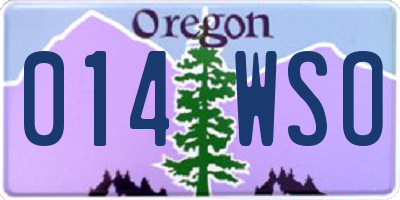 OR license plate 014WSO