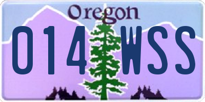 OR license plate 014WSS