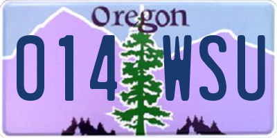 OR license plate 014WSU