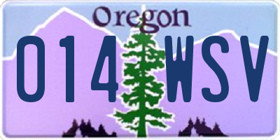 OR license plate 014WSV