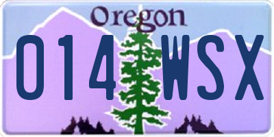 OR license plate 014WSX