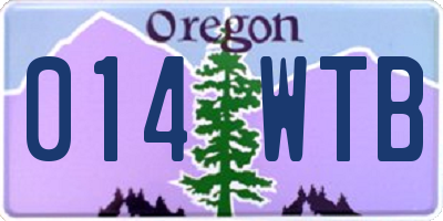 OR license plate 014WTB