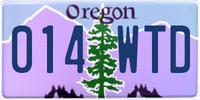 OR license plate 014WTD