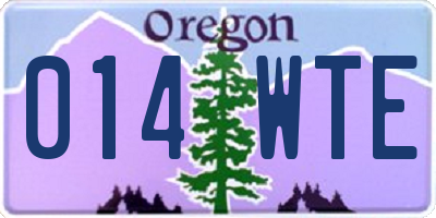 OR license plate 014WTE