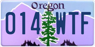 OR license plate 014WTF