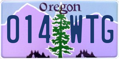 OR license plate 014WTG